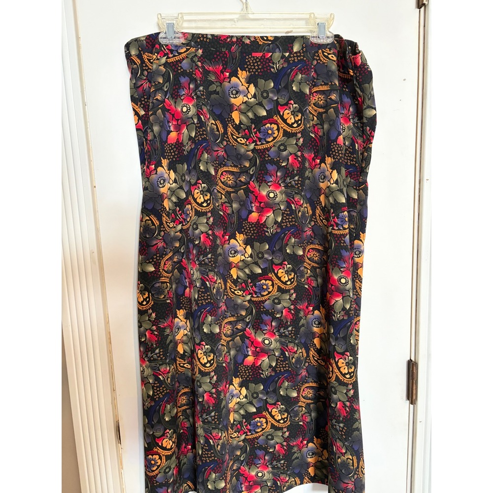 Sage Harbor Floral Paisley Maxi Skirt Black Multi Color Size 16 T43281